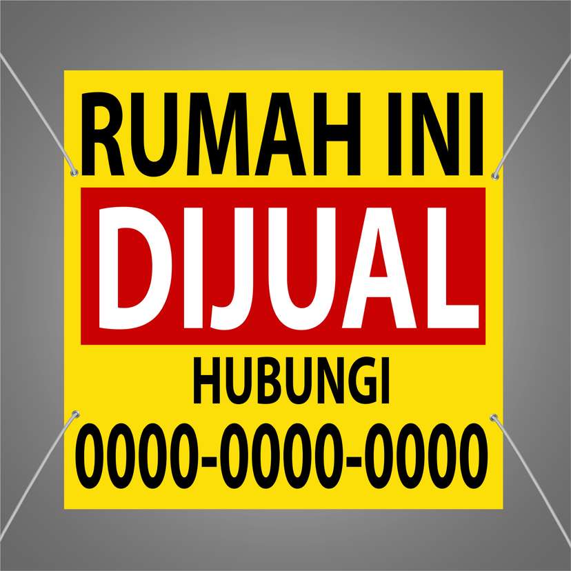 Baliho Rumah Ini Dijual Desain Kuning Merah Tegas - Image 1