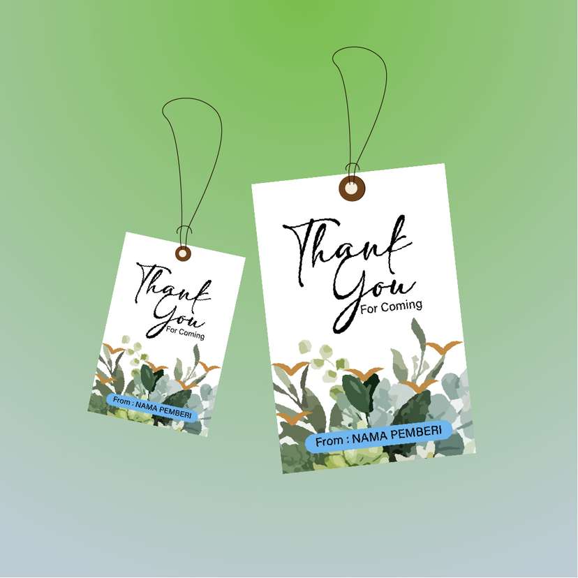 Hangtag Thank You Floral Latar Putih - Image 1