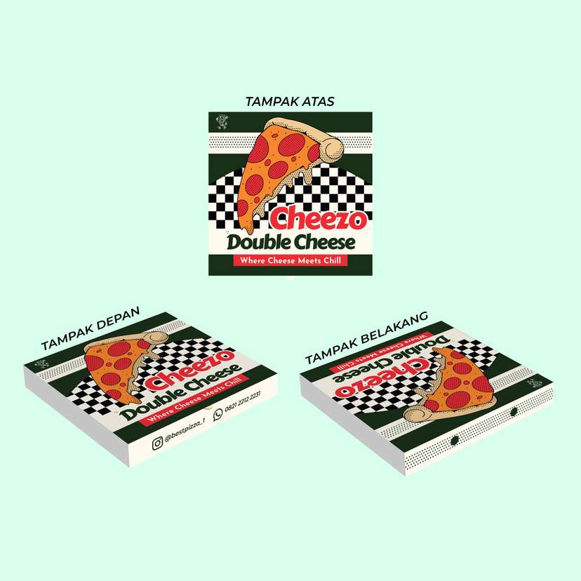 Paper Box Pizza Cheezo Double Cheese – Cita Rasa Keju Ganda yang Bikin Meleleh - Image 1