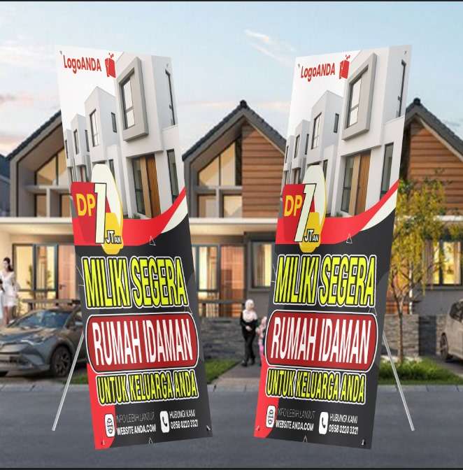 Desain xbanner perumahan Nuansa hitam list merah - Image 1