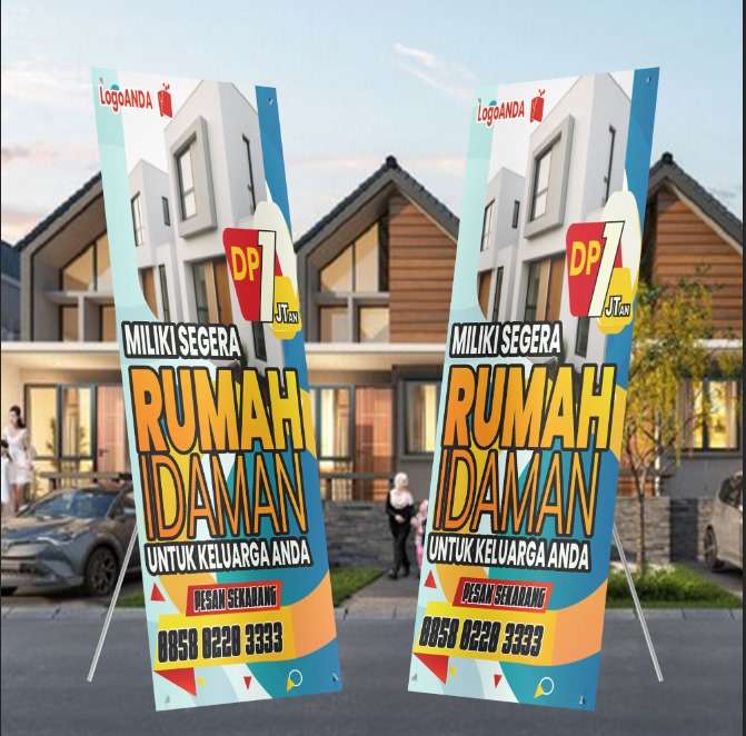 Desain xbanner perumahan Nuansa tosca aksen kuning - Image 1