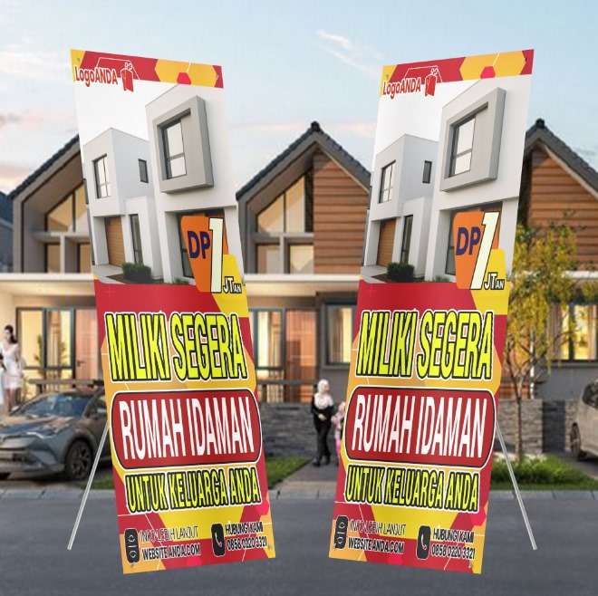 Desain xbanner perumahan Nuansa merah kuning ceria hangat - Image 1