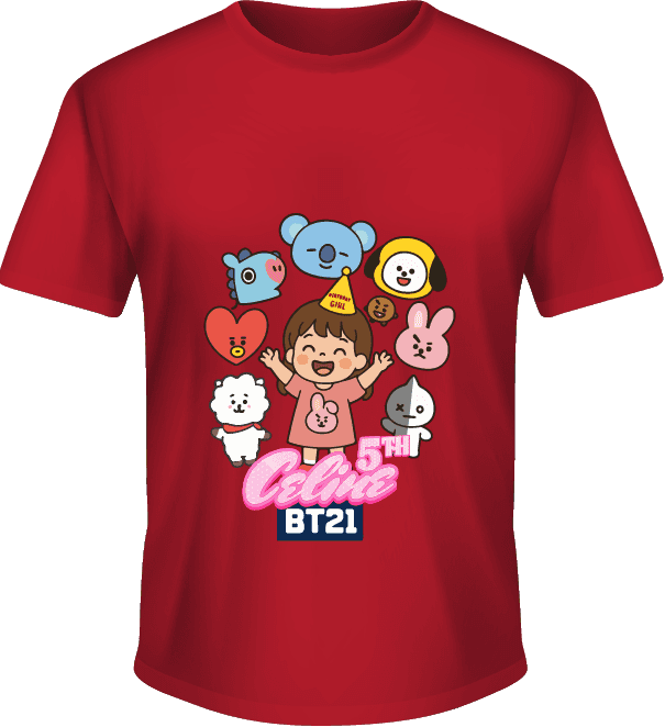 Kaos Ulang Tahun Anak Perempuan BT21 - Image 1