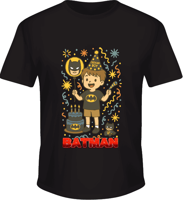 Kaos Ulang Tahun Anak Laki-Laki Tema Batman Birthday Boy Style - Image 1