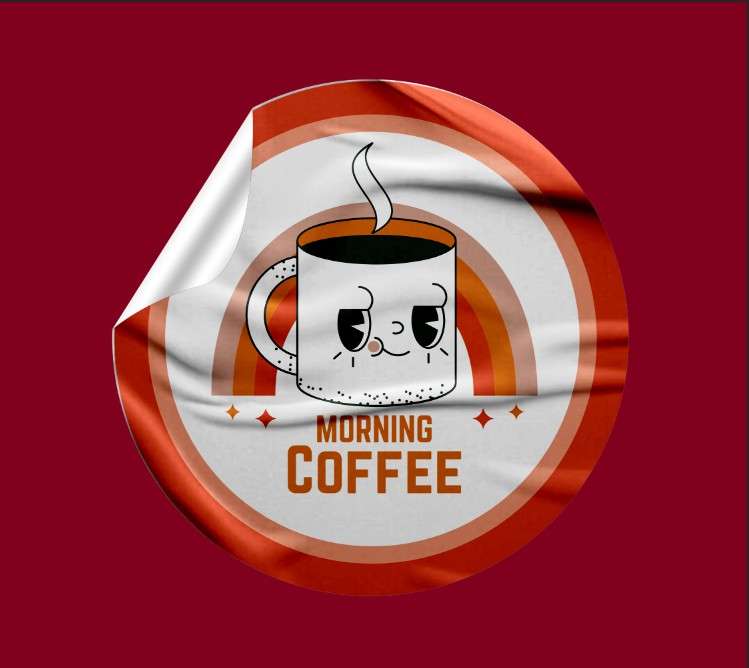 Sticker Morning Coffee – Karakter Lucu untuk Menemani Awal Hari - Image 1