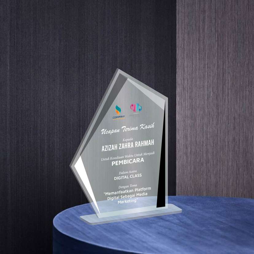 Plakat Akrilik Ucapan Terima Kasih - Geometrik Digital Appreciation - Image 1