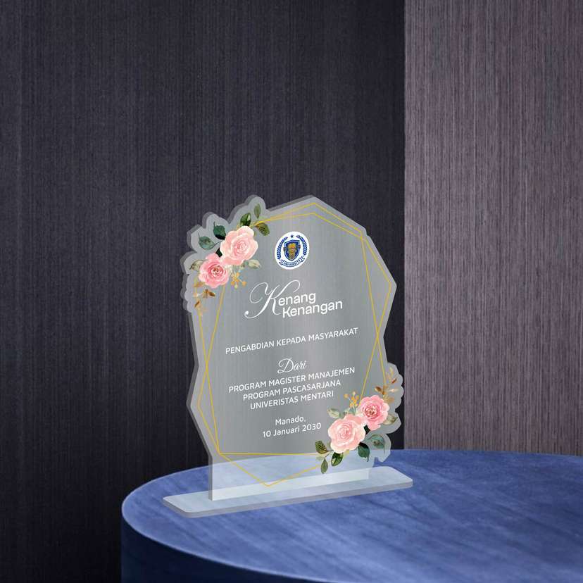 Plakat Akrilik Kenang-Kenangan - Pink Floral - Image 1