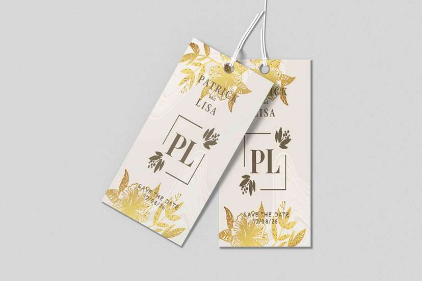 Hang Tag Wedding Floral Dusty Pink - Image 1