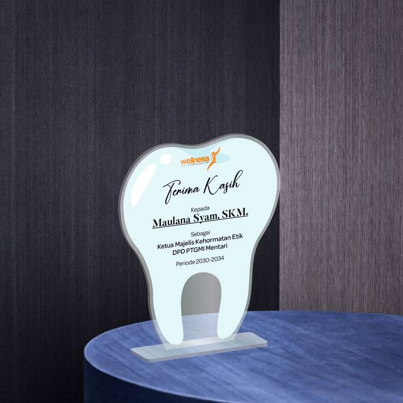 Plakat Akrilik Terima Kasih Profesi Kesehatan – Desain Gigi Kartun 🦷 - Image 1