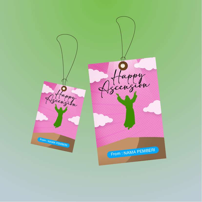 Hangtag Siluet Yesus Terangkat ke Langit - Image 1