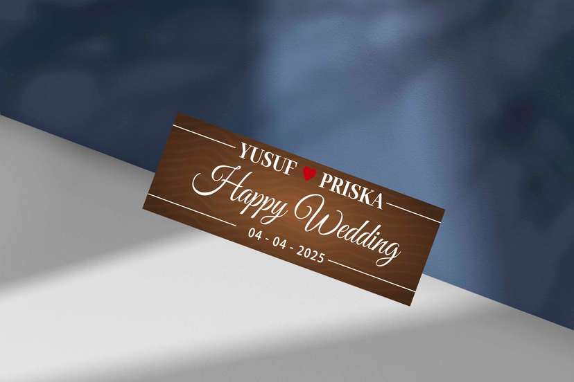 Wedding Plat Motif Kayu Coklat - Image 1