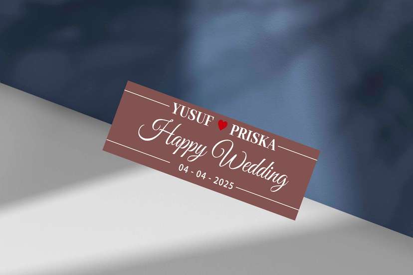 Wedding Plat Coklat Vintage - Image 1