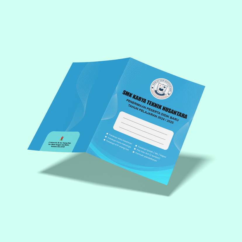 Map Folder Dengan Design Biru Gelombang Tipis - Image 1