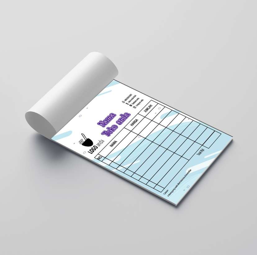 Desain Nota Usaha tema biru simpel moderen - Image 1