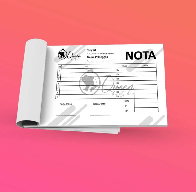 Desain Nota umkm Kosmetik & Perawatan Elegan – Queen Style - Image 1