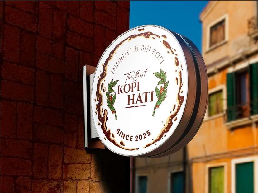 Neon Sign Box Kopi Hati Gaya Artistik Emosional untuk Pecinta Kopi Sejati - Image 1