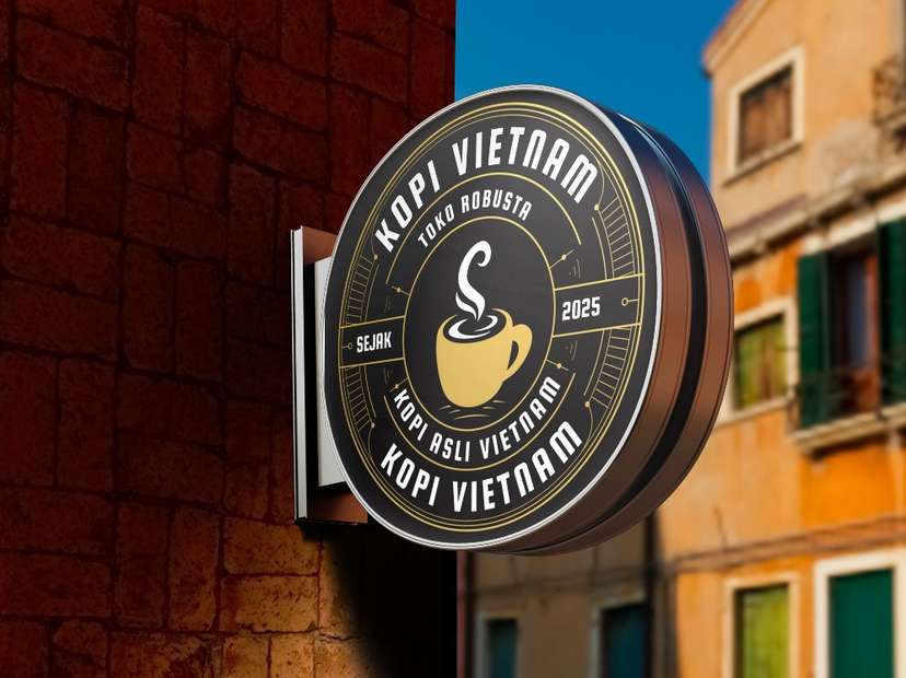 Neon Sign Box Kopi Vietnam Gaya Modern Elegan dengan Sentuhan Robusta Asli - Image 1