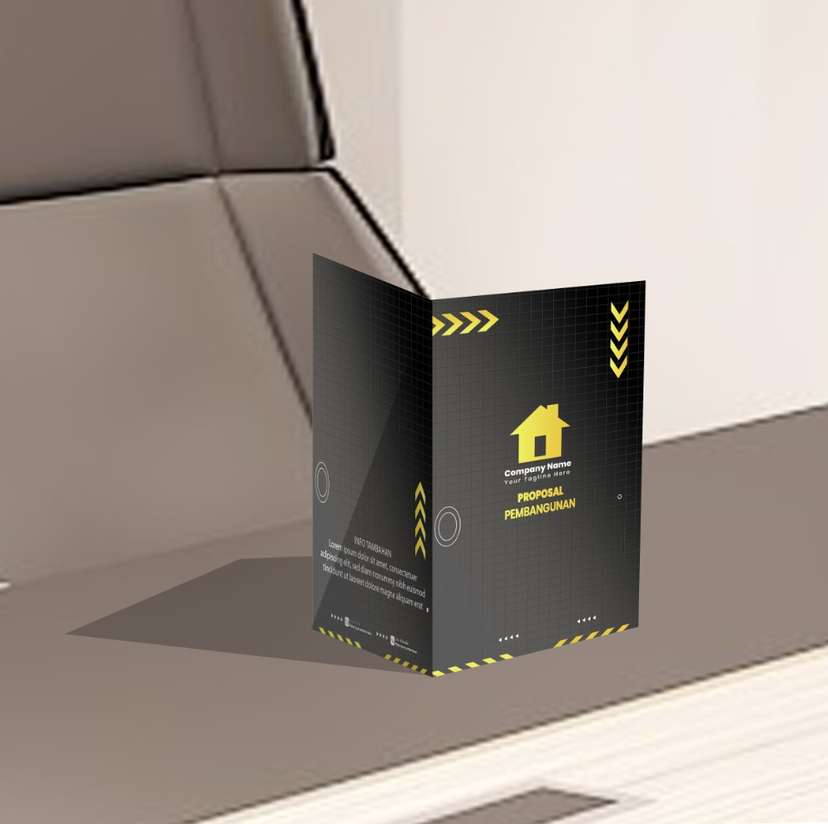 Map Folder Profesional Warna Hitam aksen kuning – Desain Elegan untuk Presentasi & Dokumen Bisnis - Image 1