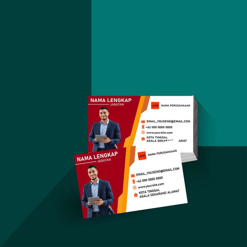 Kartu Nama Warna Merah Bold untuk Profesional Berani - Image 1