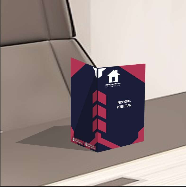 Map Folder Profesional Warna biru gelap aksen merah tenag dan berani - Image 1