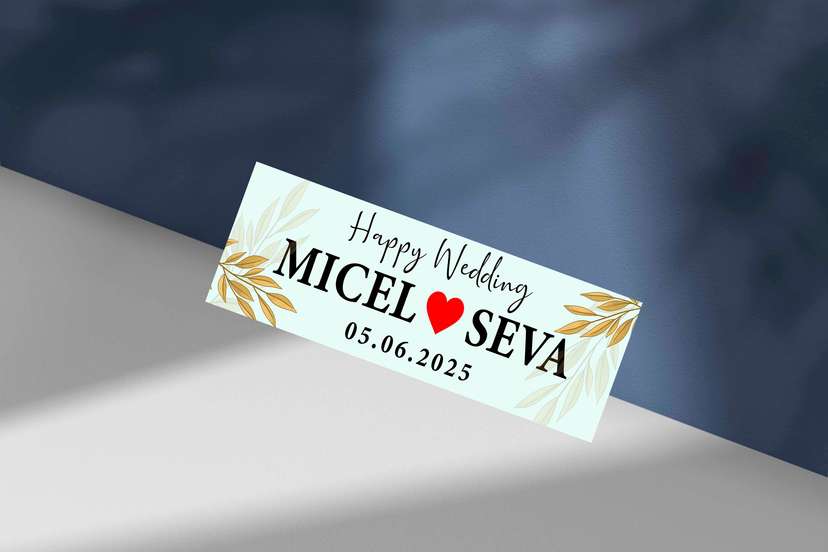 Wedding Plat Modern Daun Emas - Image 1