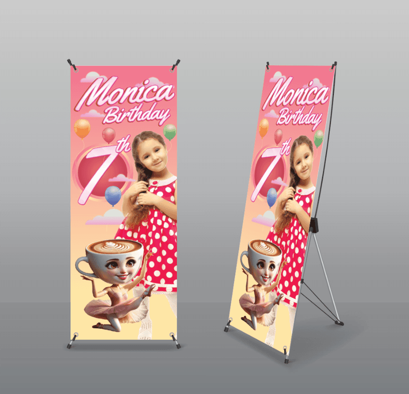 Standing Banner Karakter Ulang Tahun Anak - Image 1