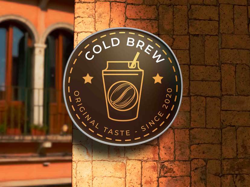 Neon Box Cold Brew Desain Elegan Bertema Kopi Modern - Image 1