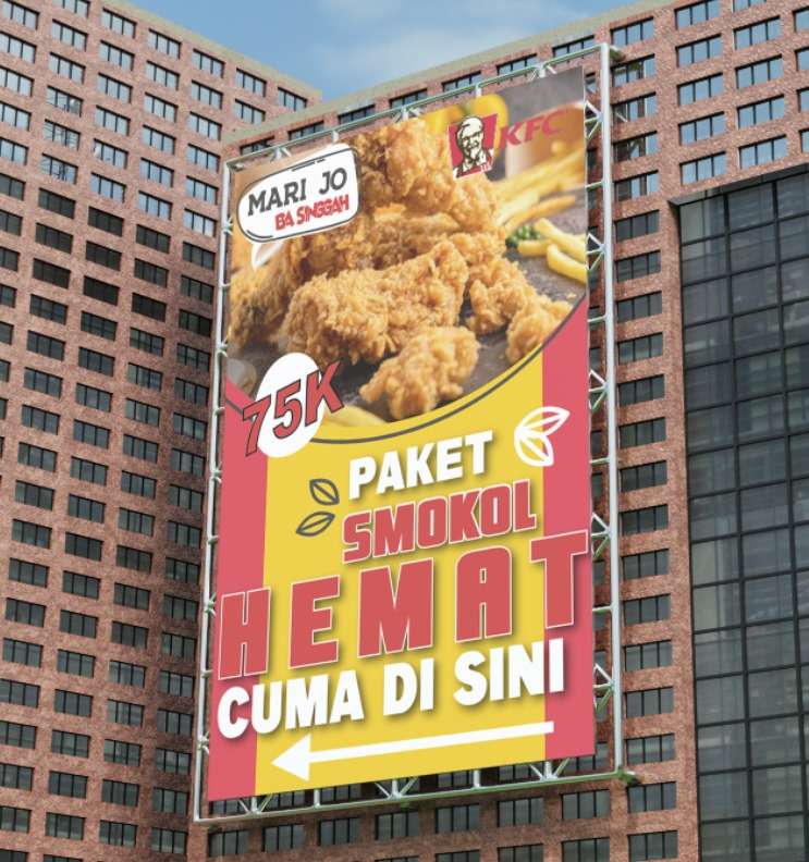 Baliho Vertikal KFC – Paket Smokol Hemat Cuma 75K - Image 1