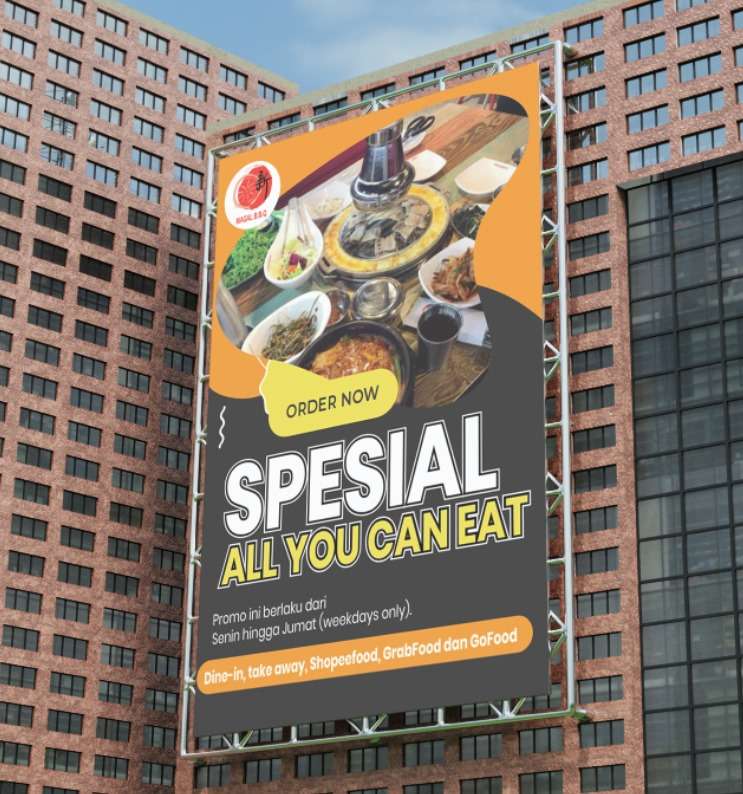 Baliho korean BBQ – Promo Spesial All You Can Eat Weekdays - Image 1