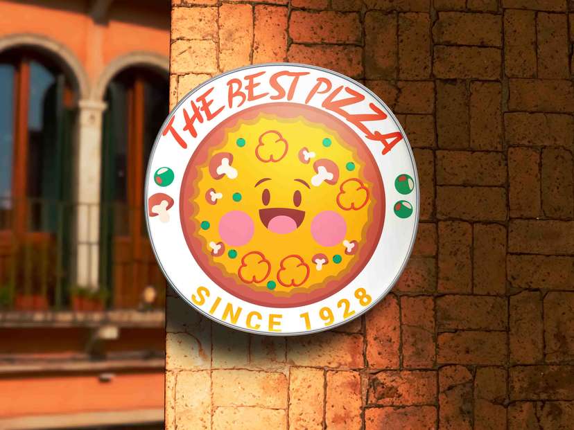 Desain Neon Box Pizza Kartun - Image 1