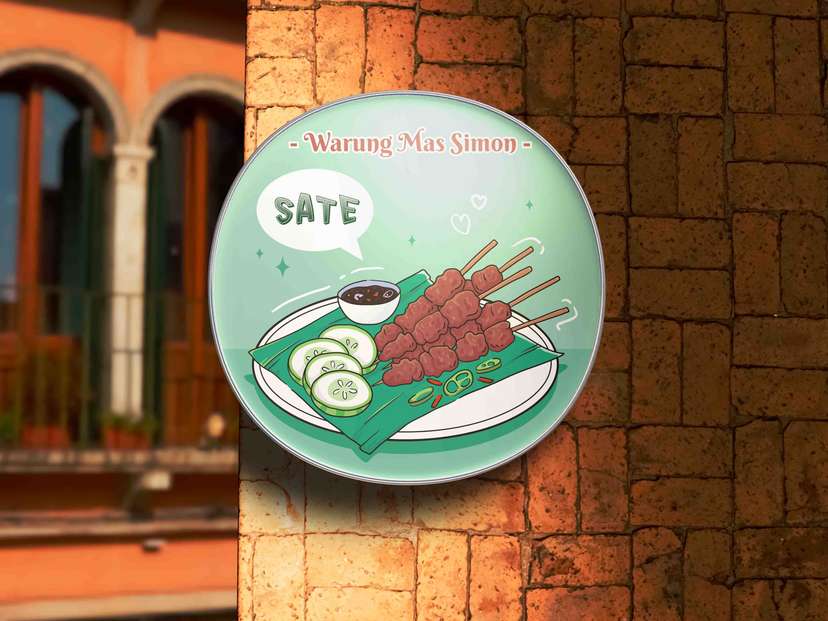 Desain Neon Box Warung Sate - Image 1