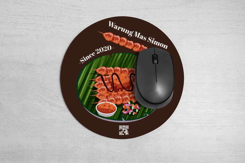 Mousepad Bulat Desain Sate Nusantara Unik dan Lezat - Image 1