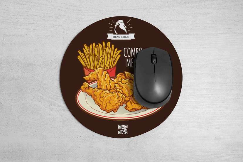 Mousepad Bulat Combo Meal Desain Ayam Goreng - Image 1