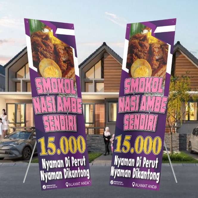 X-Banner Promo Smokol Nasi Harga 15.000 Nyaman di Perut - Image 1