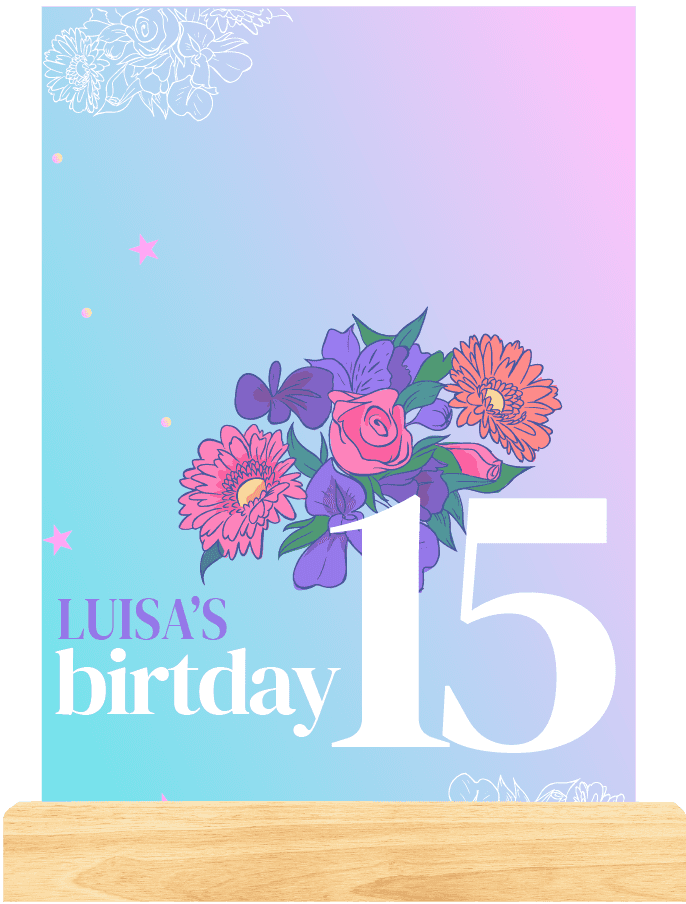Dream LED birthday flower pastel - Image 1