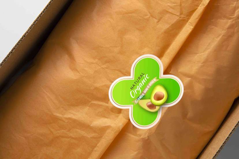 Stiker Kemasan Produk Organik Natural Avocado - Image 1