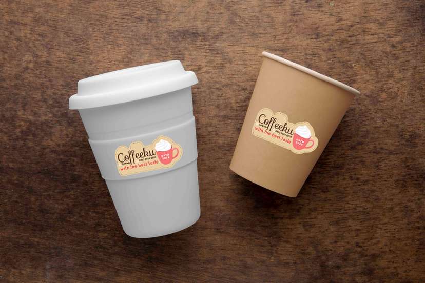 Stiker Cup Kopi Cute & Friendly - Image 1