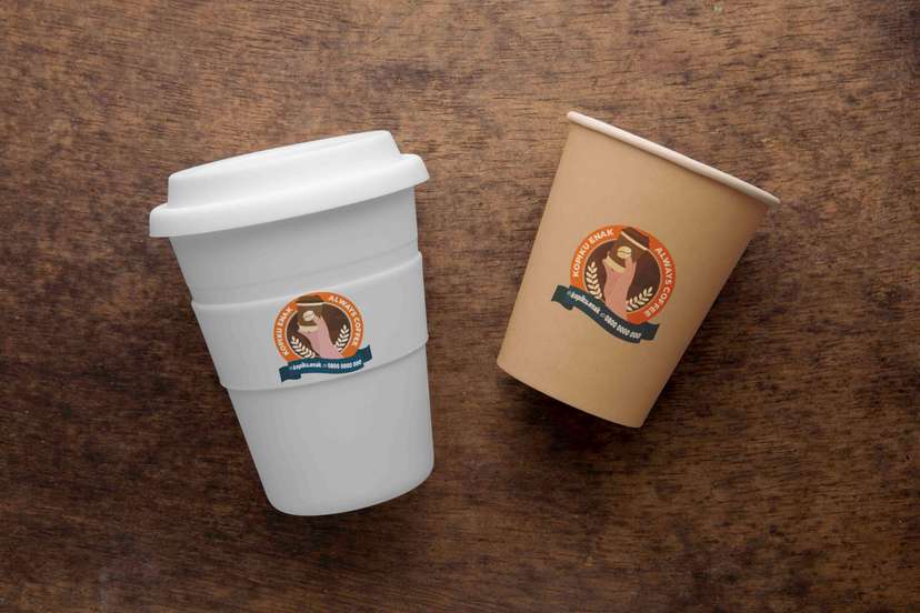 Stiker Cup Kopi Retro Modern - Image 1
