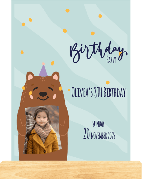 Dream LED Ulang Tahun Anak Desain Beruang Lucu - Image 1