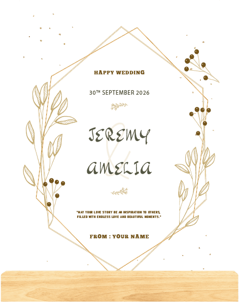 Dream LED Pernikahan Elegan Geometrik Floral - Image 1