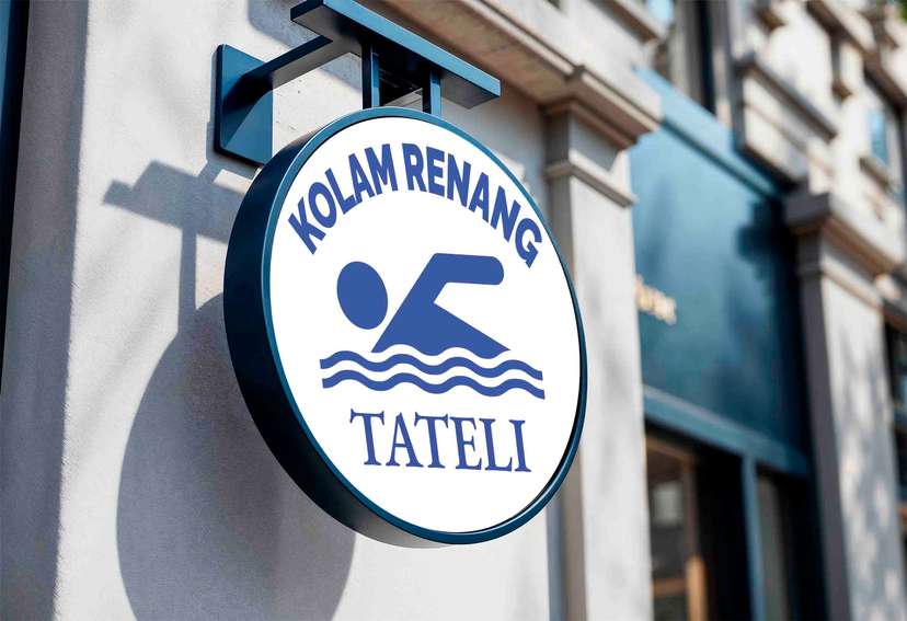 Neon Box Tempat Kolam Renang Nuansa Putih dengan Media Elegan - Image 1