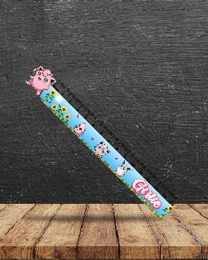 Penggaris Karakter Jigglypuff Pink dengan Tema Bunga Matahari - Image 1