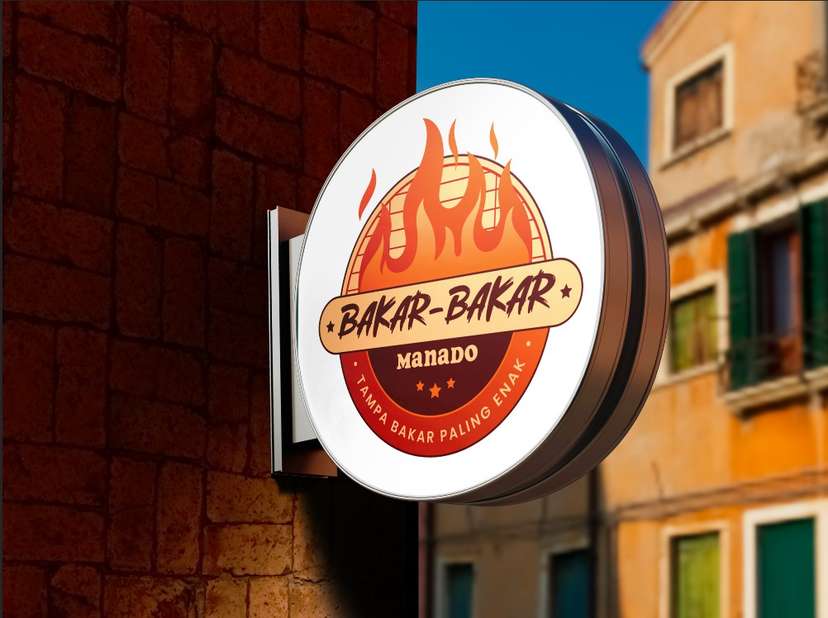 Sign Box Bakar-Bakar Manado Logo Grill Api Klasik - Image 1