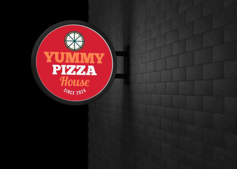 Neon Box Bulat Yummy Pizza House - Image 1