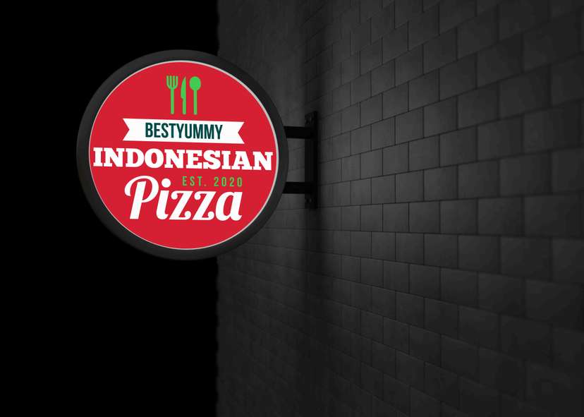 Neon Box Bulat Desain Merah Khas Tradisional Modern - Image 1