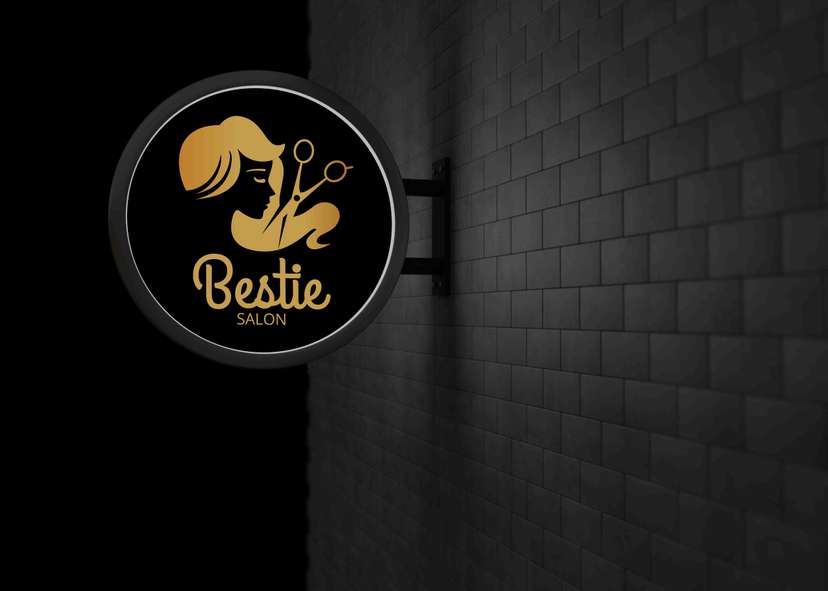 Neon Box Bulat Salon dengan Logo Siluet Wanita - Image 1