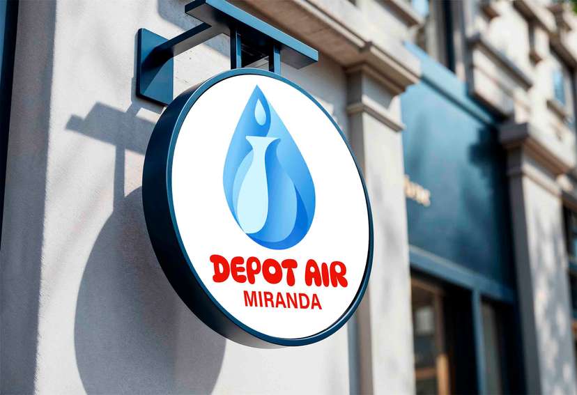 Neon Box Depot Air Logo Tetes Air Biru dengan Pitcher - Image 1