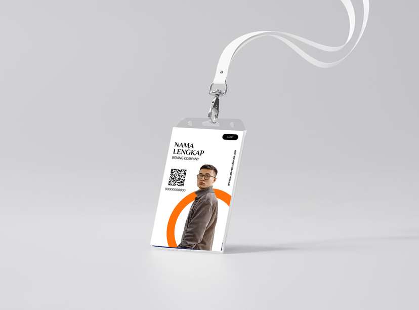 ID Card Putih Orange Bersih Modern Company - Image 1