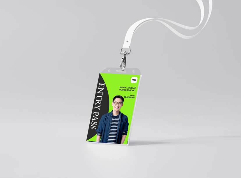 ID Card Entry Pass Neon Green - Image 1