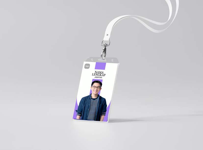 ID Card Modern Putih Ungu Minimalis - Image 1
